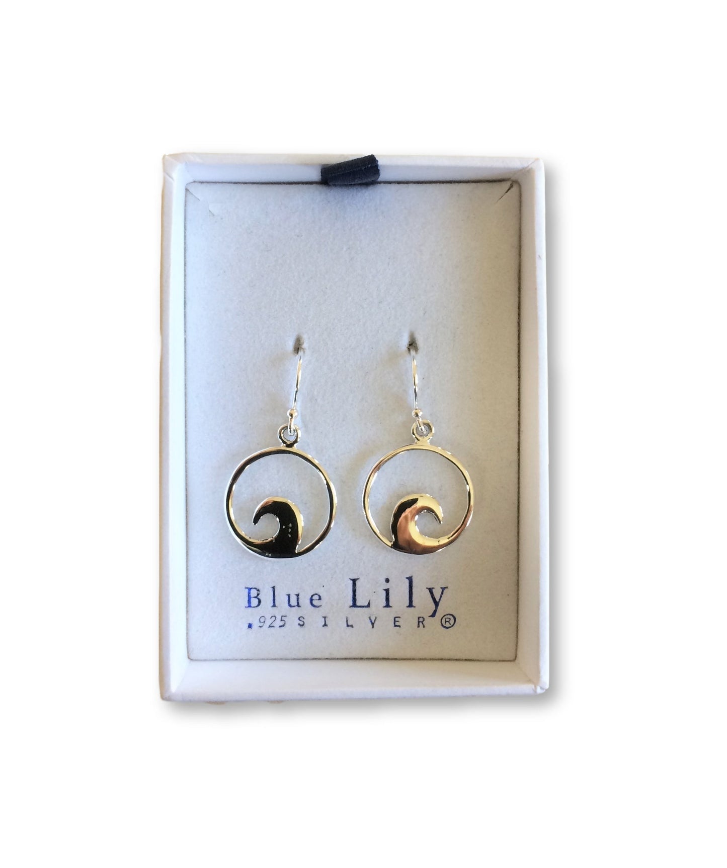 E608B - SILVER WAVE EARRING 15MM DIA