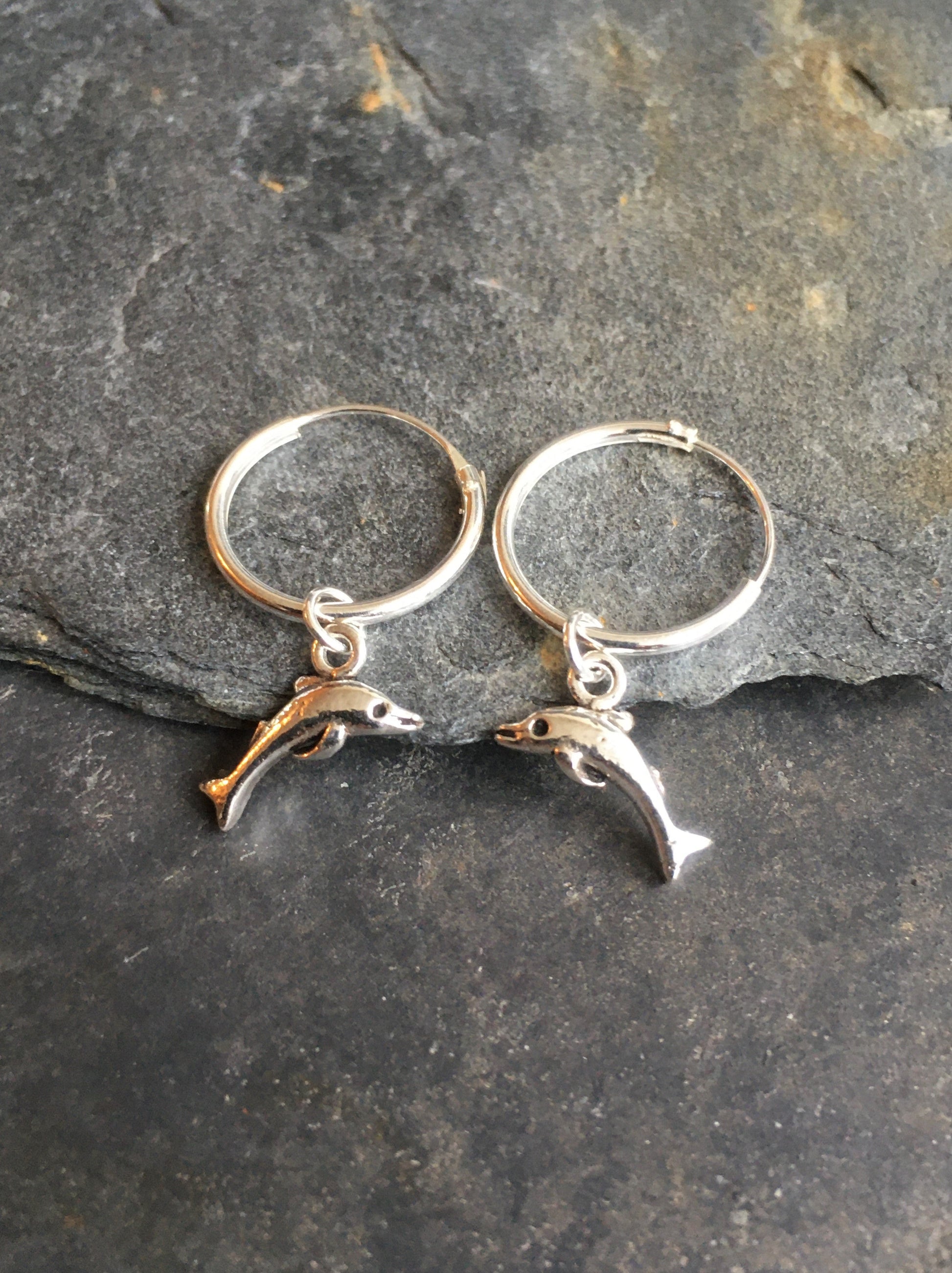 1.2 X 12mm Hoop With Dolphin Charm