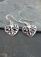 Tree Heart Drop Earring