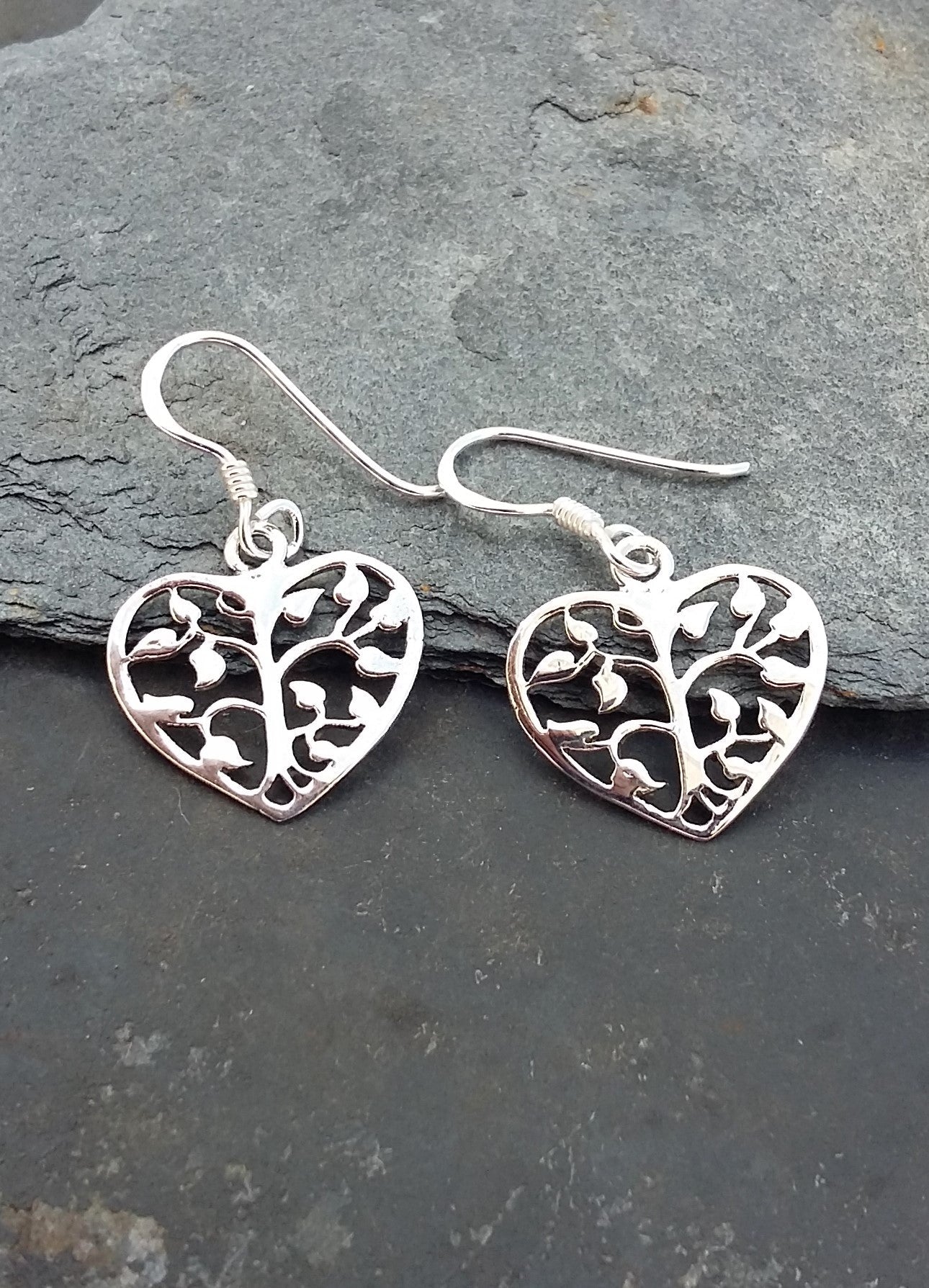 Tree Heart Drop Earring