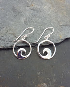 Silver Wave Earring 15mm Dia