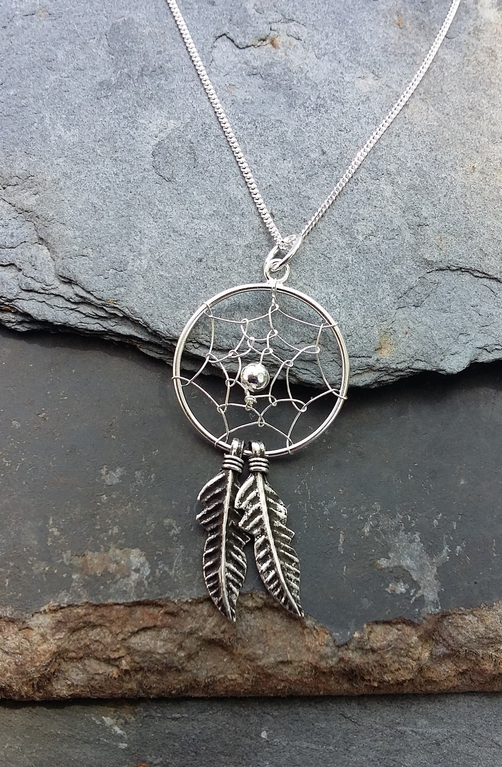 Dreamcatcher Pendant Silver Ball