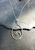 Silver Wire Oval Pendant