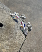 Coloured Cubic Zirconia Leaf Stud 11mm