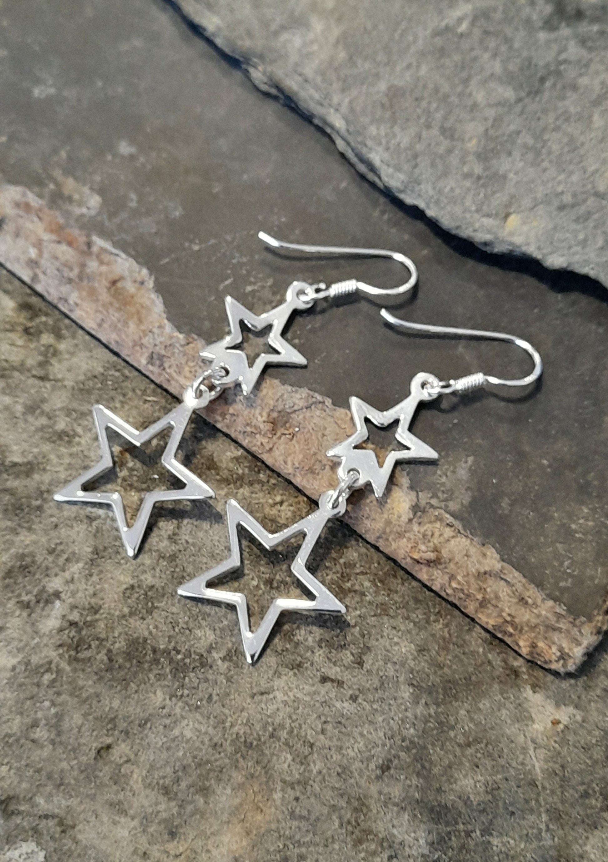 Two Star Earring 50mm Drop