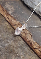 5mm Clear Cubic Zirconia & Silver Heart Pd