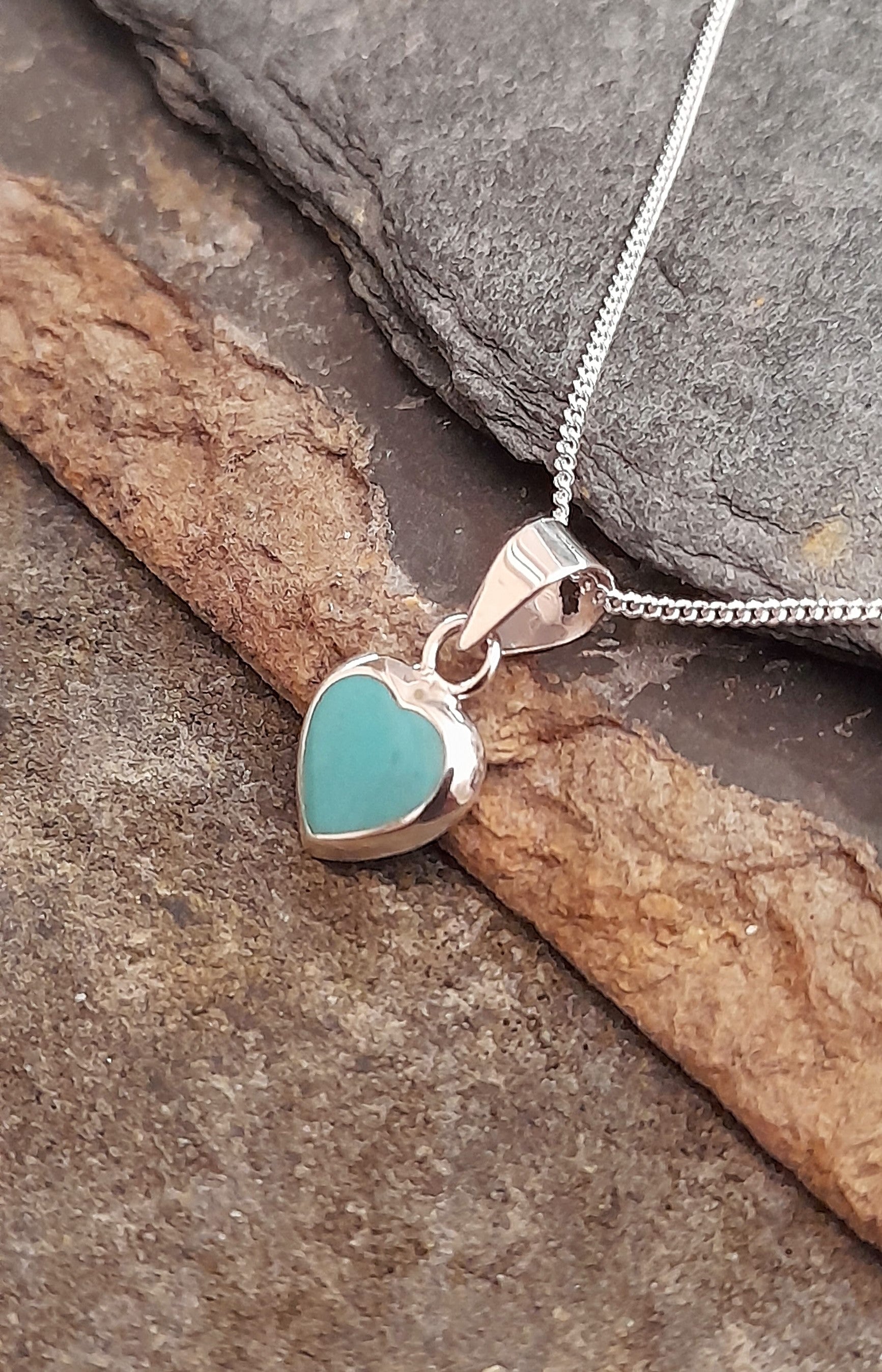 Green Tq Heart Pendant 8mm X 8mm