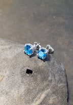 Aqua 6mm Cubic Zirconia Stud