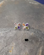 4 Petal 10mm Multi Cubic Zirconia Stud