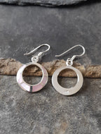 18mm Diameter Pink Mother of Pearl Earring