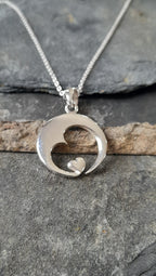 20mm Diameter Heart In Heart Pendant