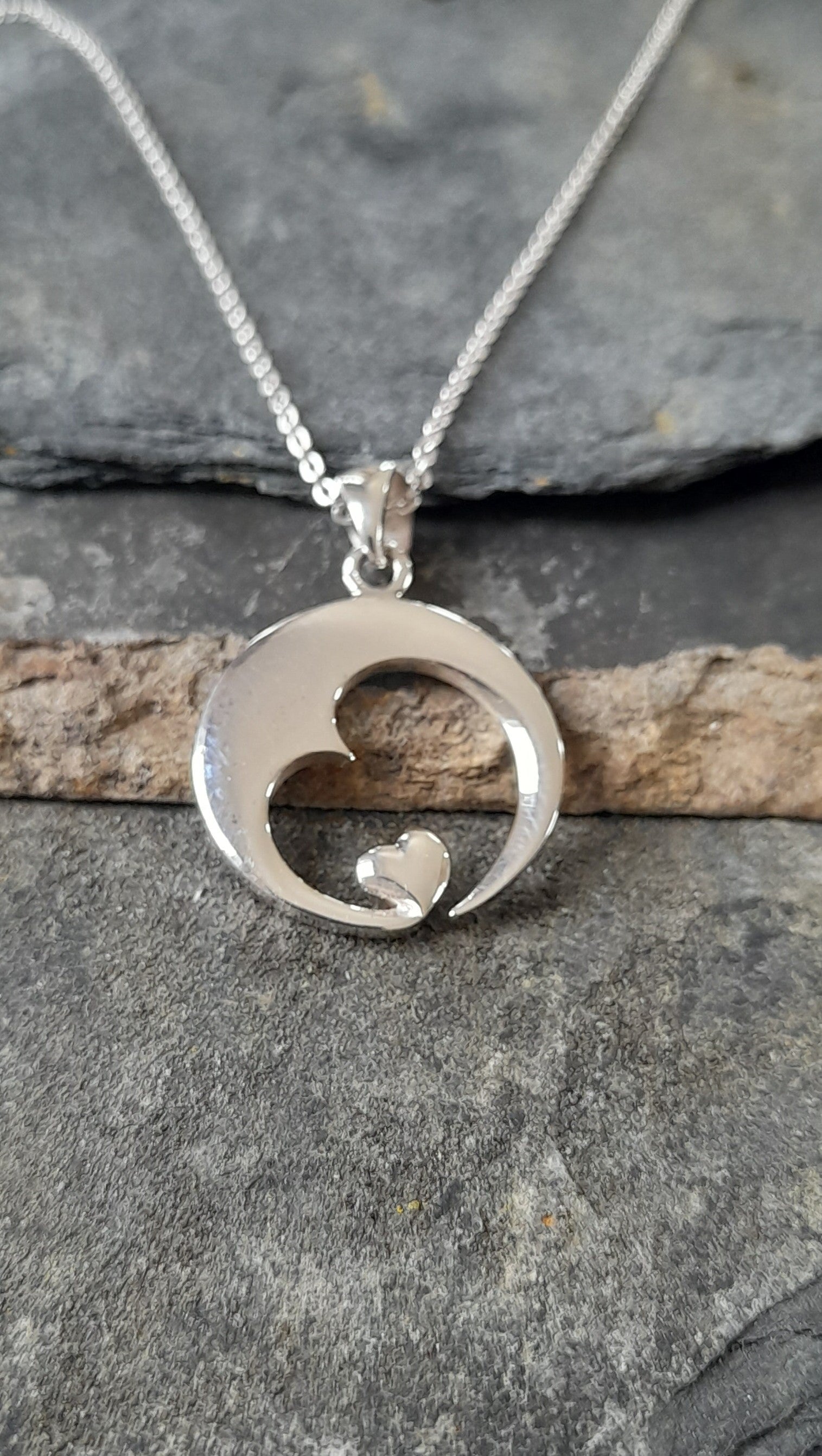 20mm Diameter Heart In Heart Pendant