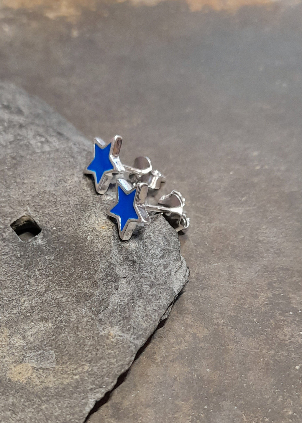 Blue Star Enamel Stud 8mm