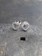Outline Clear Cubic Zirconia Heart Stud 6mm