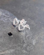 Outline Clear Cubic Zirconia Heart Stud 6mm