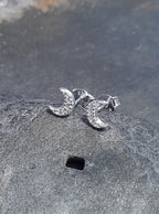 Clear Cubic Zirconia Moon Stud 6mm