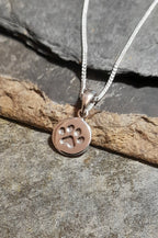 Round Paw Imprint Pendant 8mm Dia