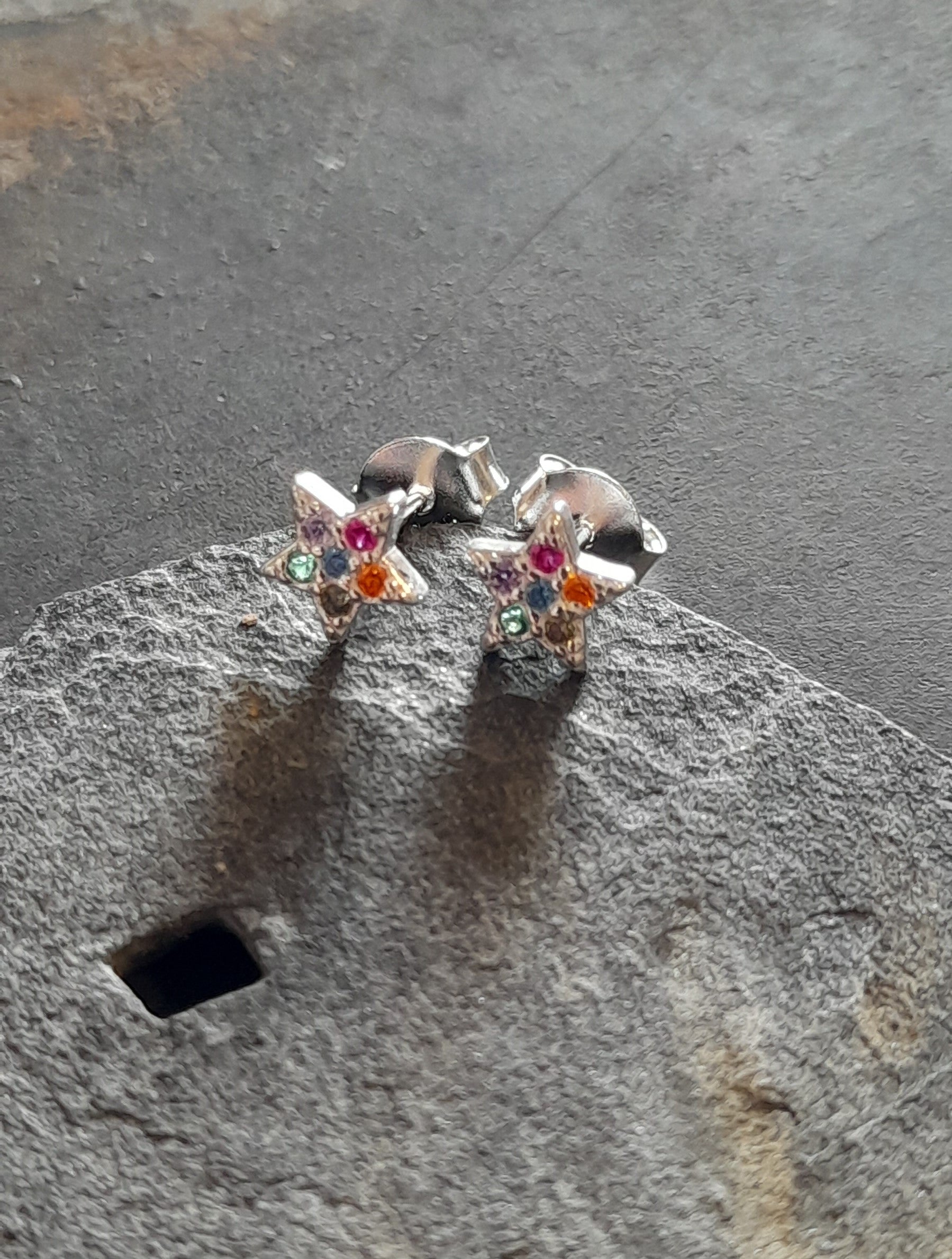 Multi Cubic Zirconia Star Stud 6mm