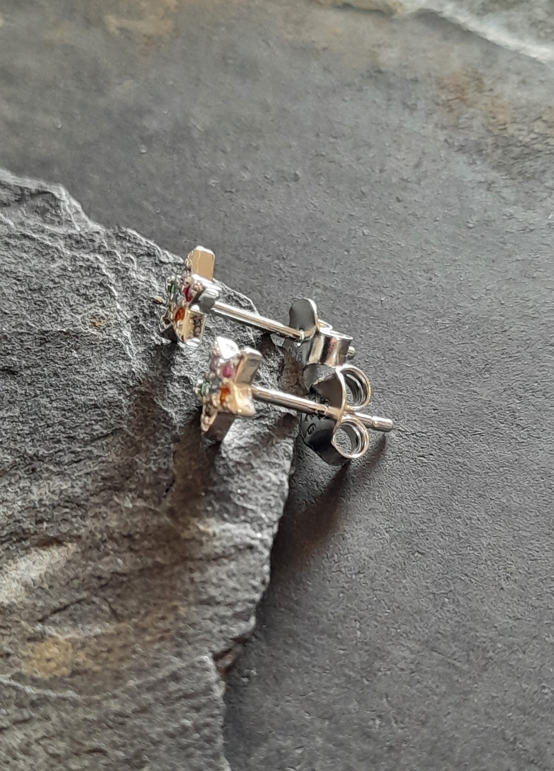 Multi Cubic Zirconia Star Stud 6mm