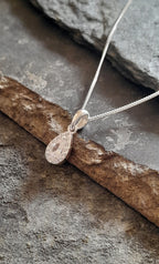 Teardrop Clear Cubic Zirconia Pendant 9X5mm