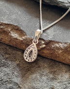 Teardrop Clear Cubic Zirconia Pendant 9X5mm