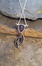 Tanzanite & Blue Syn Opal Pendant 28X10mm