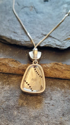 Mosaic,Blue Syn Opal & Cubic Zirconia Pendant 30X13mm