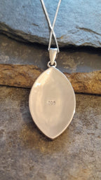 Mosaic Sheild,Blue Syn Opal Pendant 30X17mm