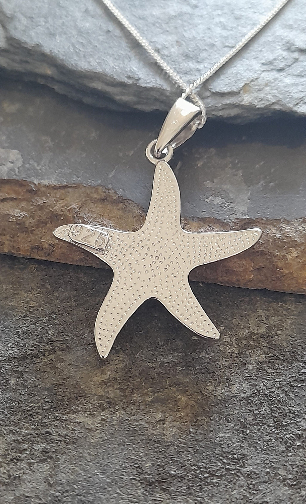 Starfish, Blue Syn Opal Pendant 23X23mm