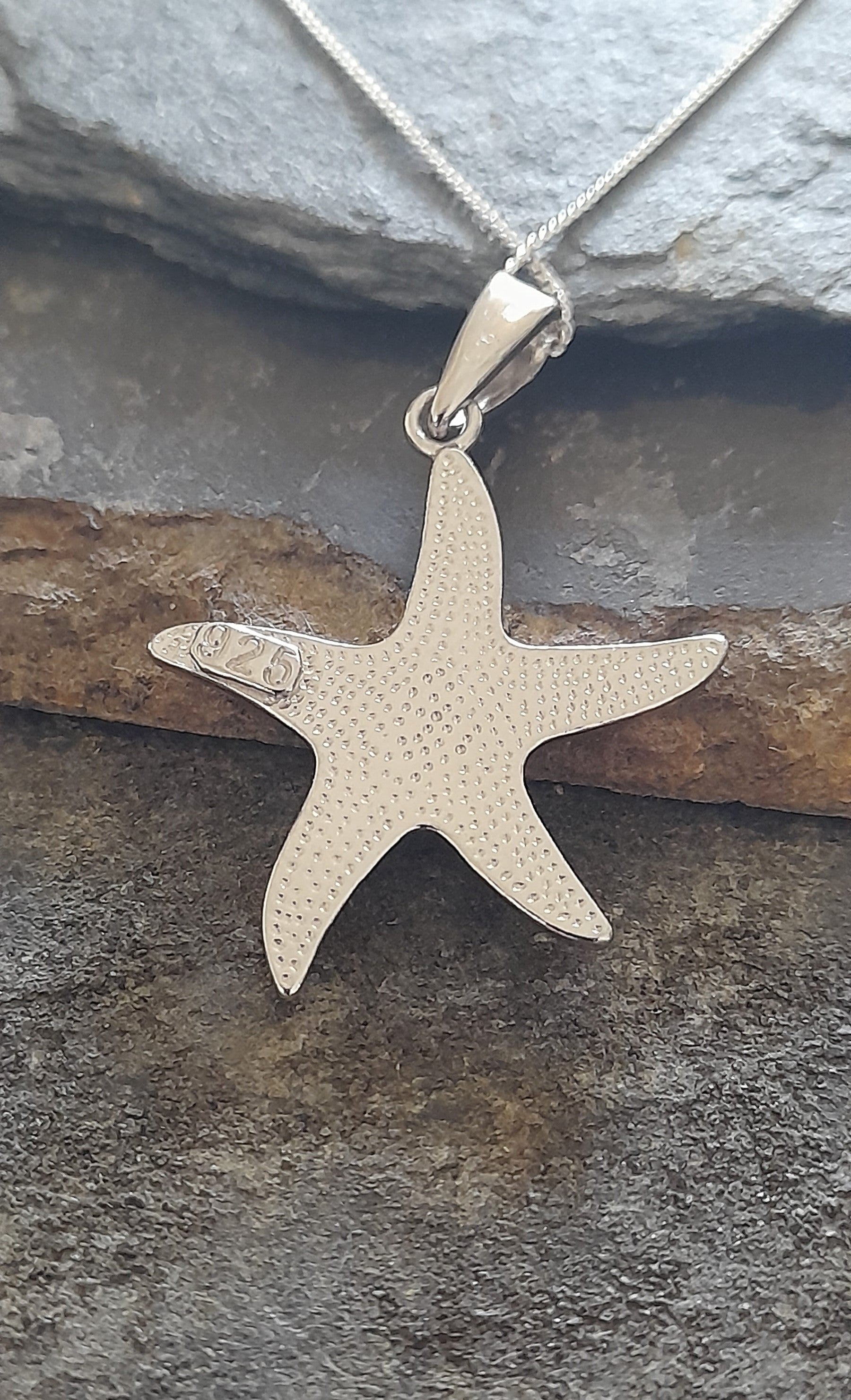 Starfish, Blue Syn Opal Pendant 23X23mm