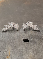 Five Petal Cluster Cubic Zirconia Stud