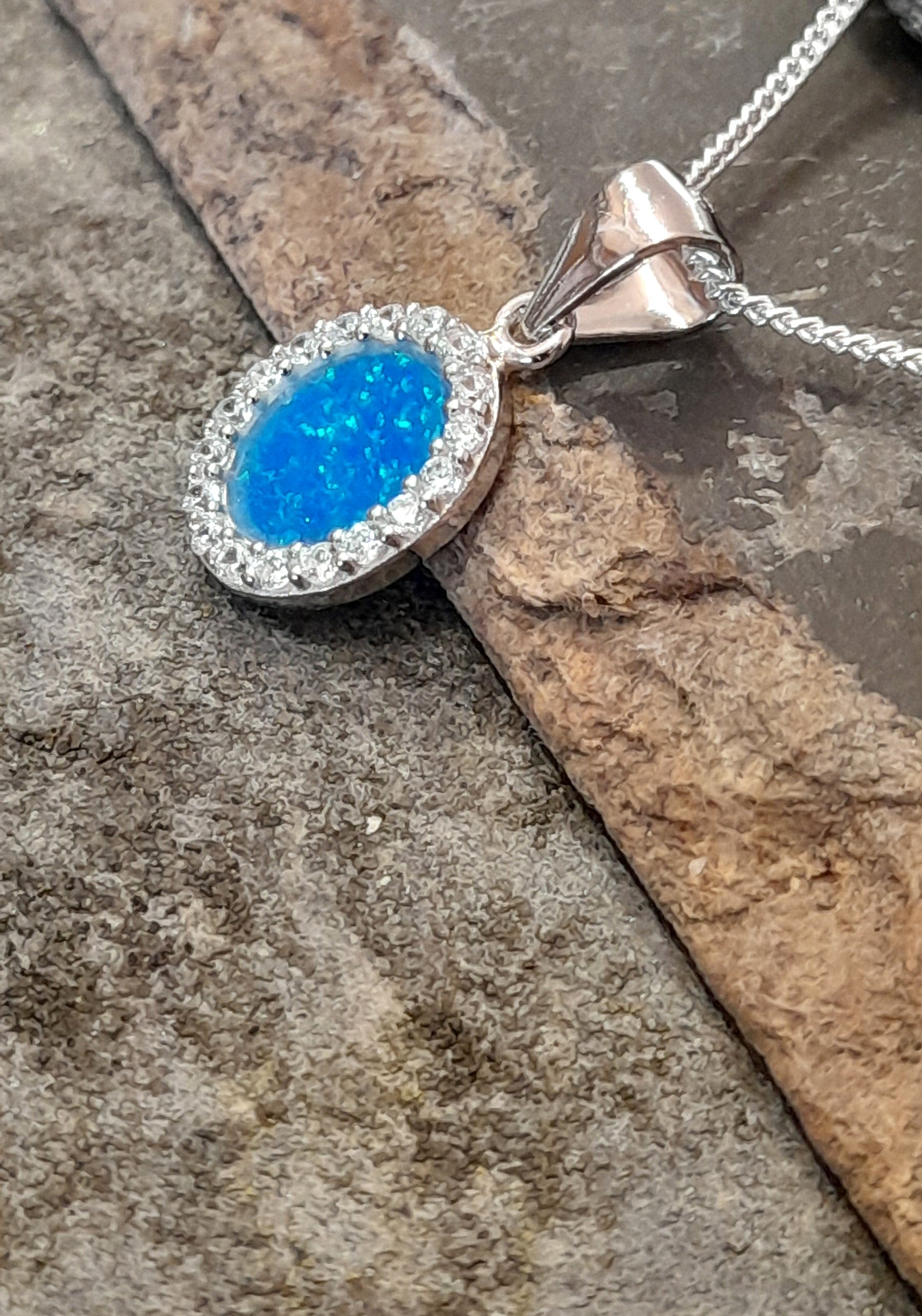 Syn Opal & Cubic Zirconia Oval Pd 11X9mm