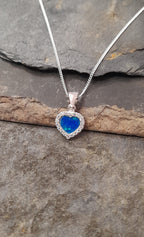 Syn Opal & Cubic Zirconia Heart Pd 10X10mm