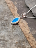 Syn Opal & Cubic Zirconia Shield Pd 9X12mm