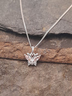 Pink Cubic Zirconia Butterfly Pendant 8 X 5mm