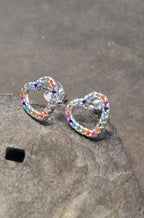 Multi Cubic Zirconia 10mm Outline Heart