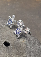 Blue Cubic Zirconia Turtle 6 X 9mm