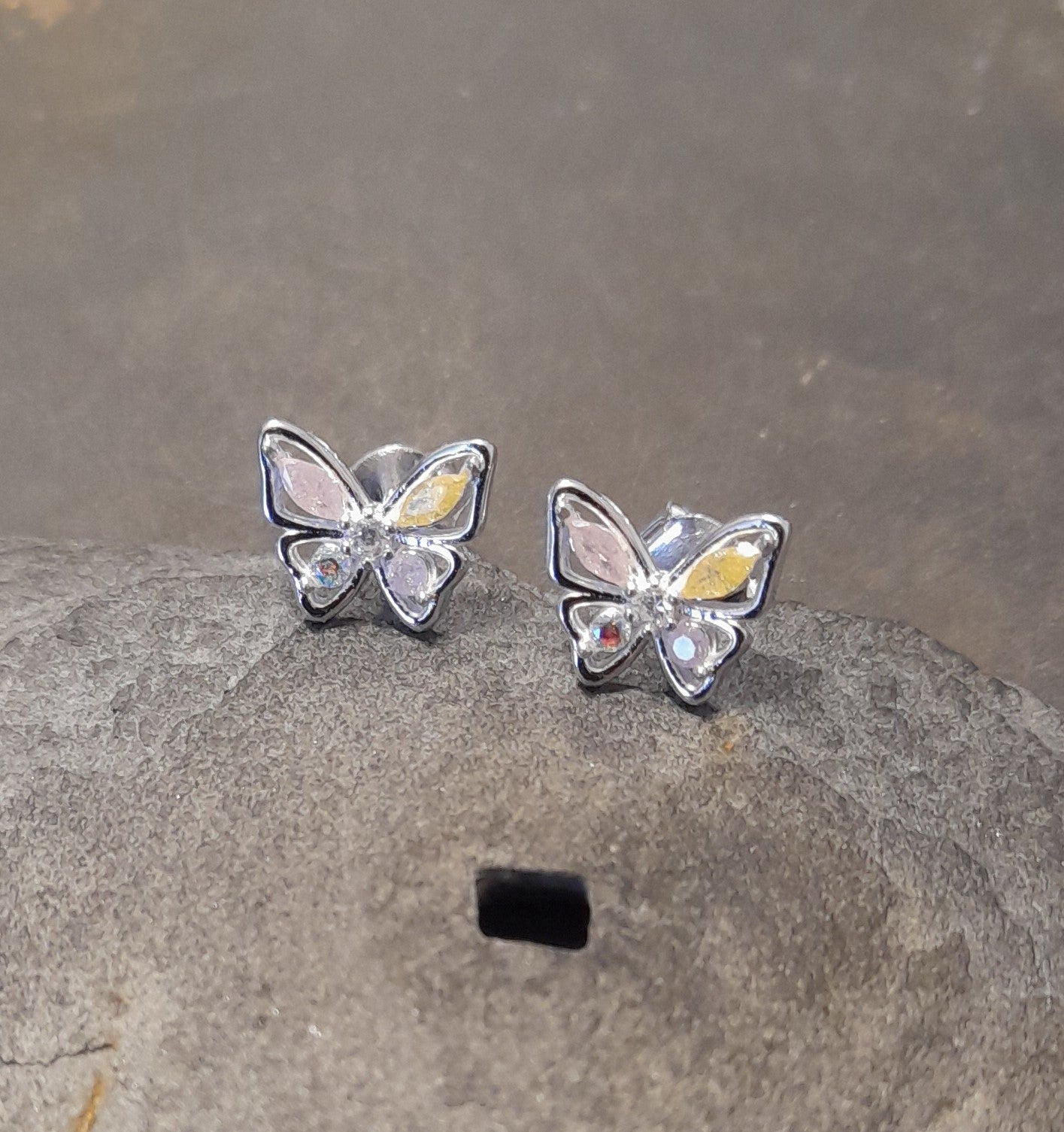 Pink Pastel Multi Cubic Zirconia B/Fly 9 X 7mm