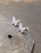 Pink Pastel Multi Cubic Zirconia B/Fly 9 X 7mm