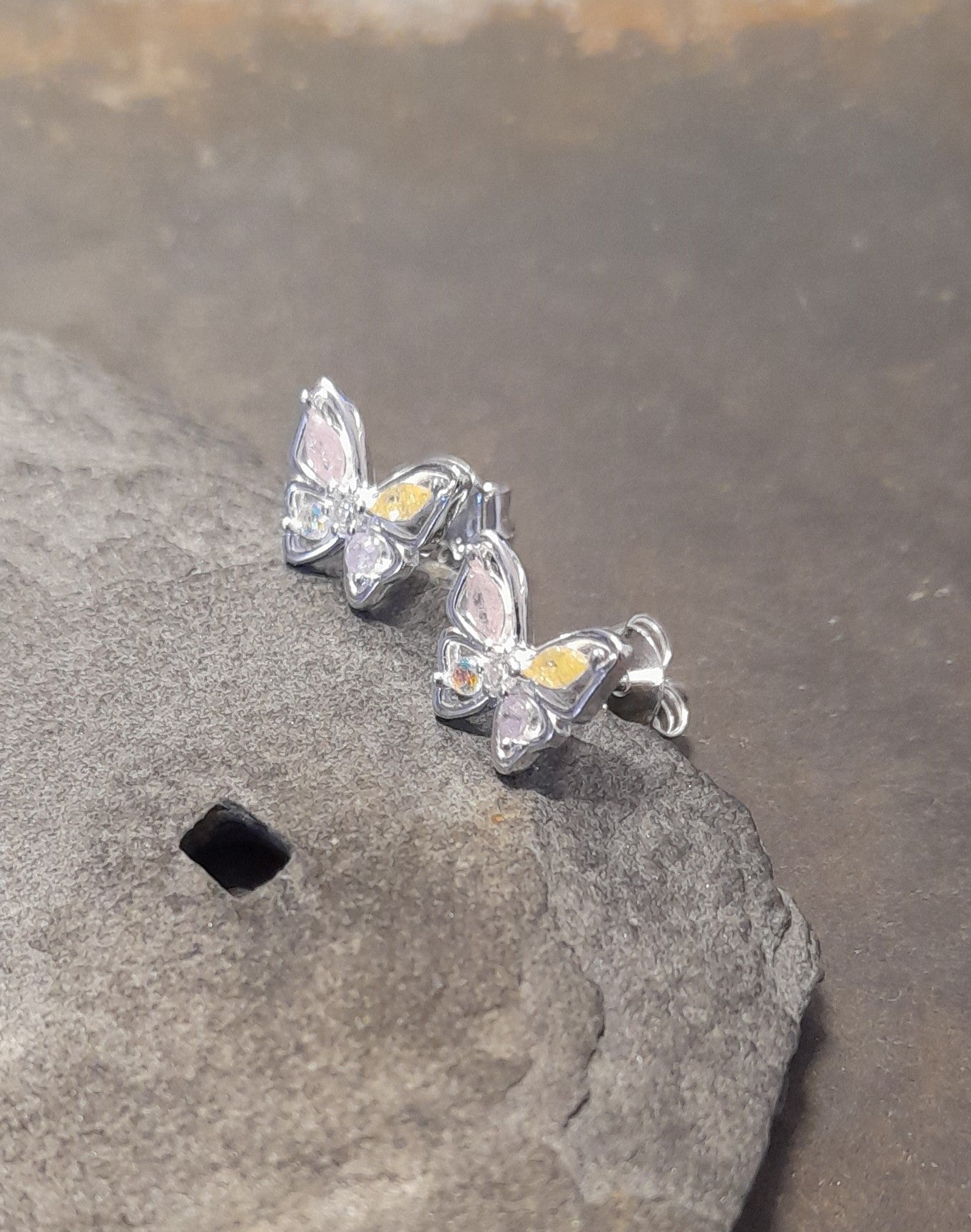 Pink Pastel Multi Cubic Zirconia B/Fly 9 X 7mm