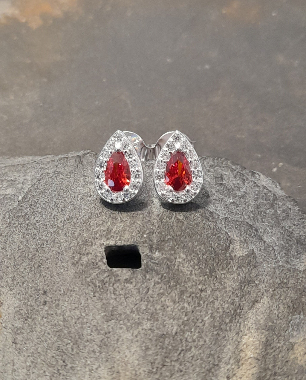 Red Teardrop Cubic Zirconia 6 X 9mm