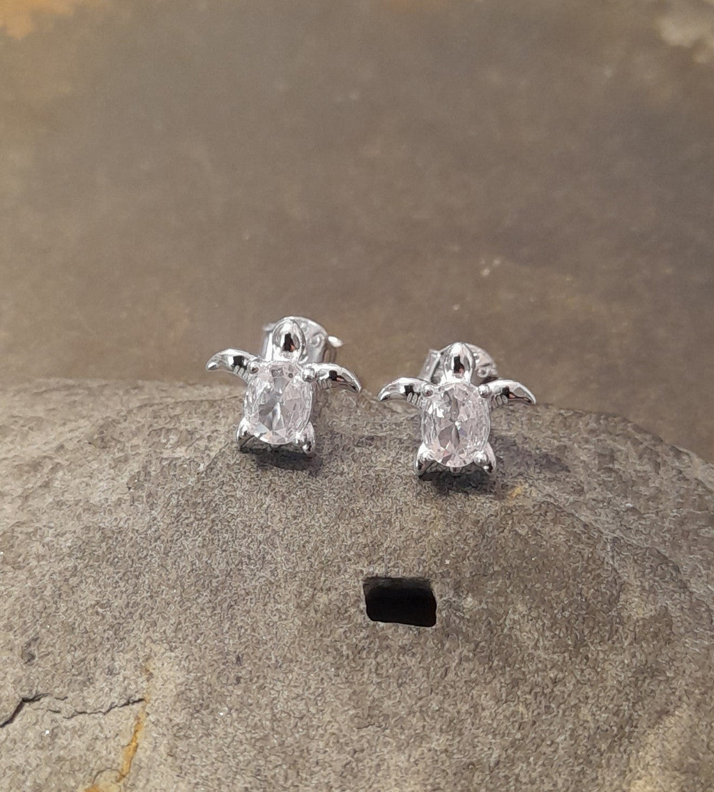 Clear Cubic Zirconia Turtle 8 X 7mm