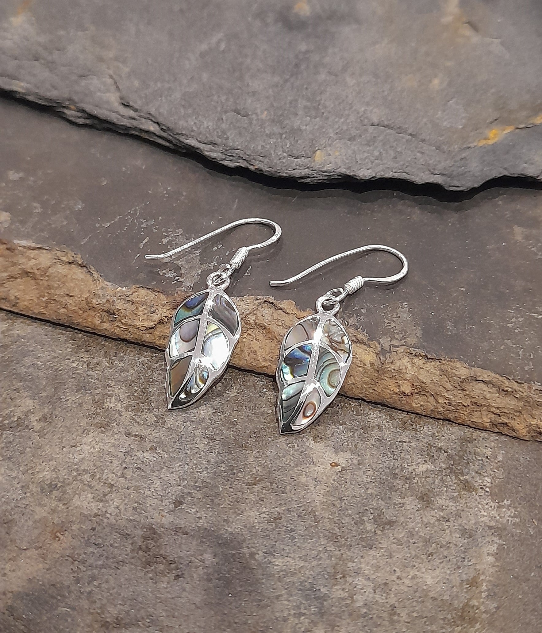 Abalone Leaf 20X9mm Earring