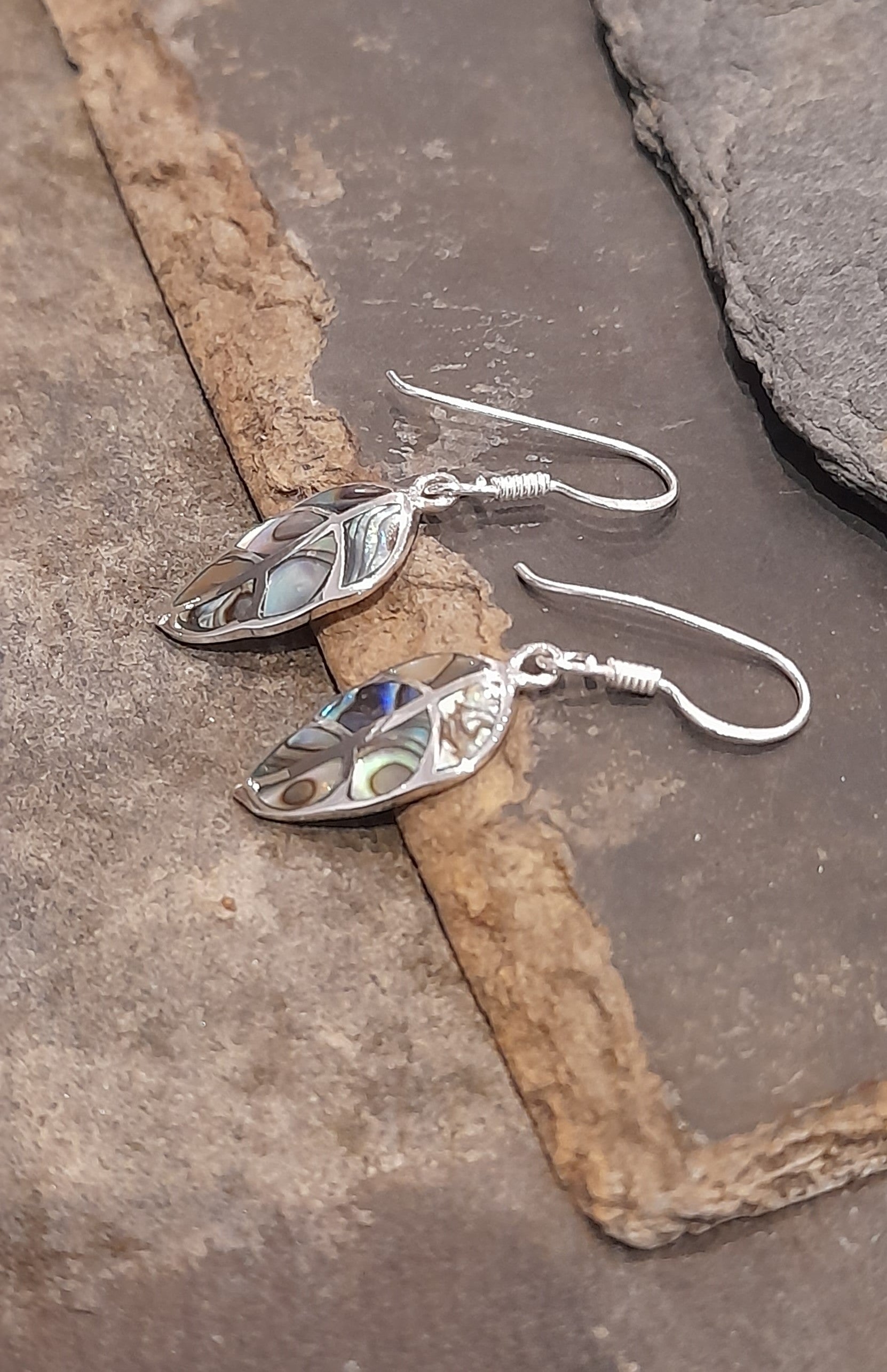Abalone Leaf 20X9mm Earring