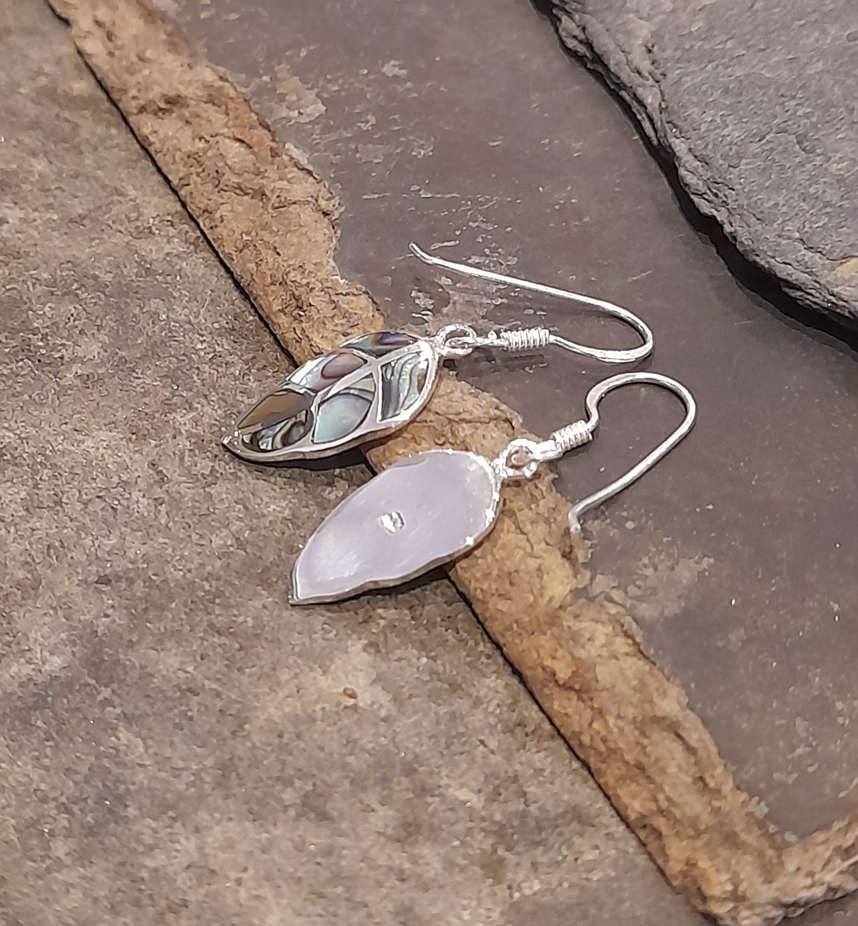 Abalone Leaf 20X9mm Earring