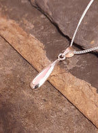 Pink Mother of Pearl Teardrop Pendant 12X5mm