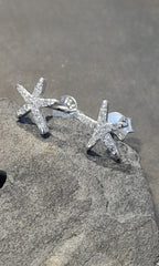 Cubic Zirconia Starfish Stud 10 X 8mm
