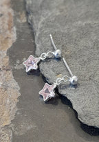 6mm Pink Cubic Zirconia Star X 10mm Drop Er