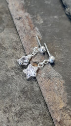 6mm Clear Cubic Zirconia Star X 10mm Drop Er