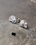 Spiral Shell, Mother of Pearl Inset 9X8mm Stud